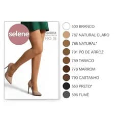 1 a 3 Meia Calça Fio 15 Selene Feminina Clássica 9020 Original