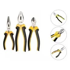 Kit Jogo 3 Alicates Utilidades Variadas Universal Corte Bico