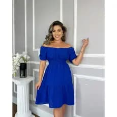Vestido Pipoquinha  Curto Feminino, Manga Curta Babado Vestido Midi festa com Elástico na Cintura moda verão