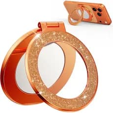Suporte De Anel De Telefone Magnético Atualizado Espelho Embutido Para Magsafe , [Electroplated & Glitter] , iPhone 17 P