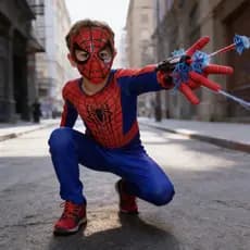 Fantasia Homem-aranha infantil Com Máscara de plastico E Luva lança Teia do aranha