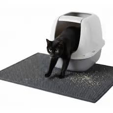 Tapete Higiênico para Gato Coletor de Areia Lavável Limpa Patas Emborrachado Anti Sujeira