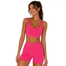 Conjunto Fitness Top e Shorts Feminino Academia Treino Zero Transparência