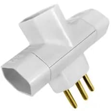 Pino 3 Saídas 3 Pinos 10A Branco Ilumi Adaptador Tomada Envio Imediato