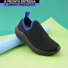 Tênis Meia Infantil Calce Fácil Slip On Unissex Juvenil Escolar Casual Esportivo Antiderrapante