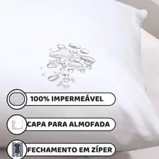 Kit 4 Capa de Almofada 45x45 IMPERMEÁVEL  Anti - Ácaro c/ Zíper Branco Oferta