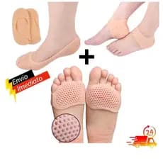 Kit Palmilhas Silicone Gel Ortopédica Pés Calcanhar Fascite Plantar Esporão Cor Da Pele