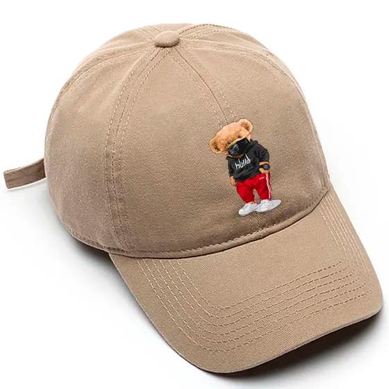 Boné de beisebol Masculino Preto Bege Branco Urso Hello Swag  Tamanho Único