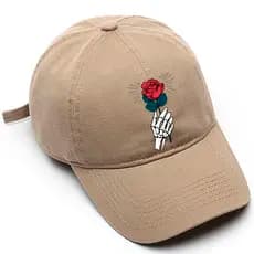 Boné de beisebol Masculino Preto Bege Branco Rosa Caveira Tamanho Único