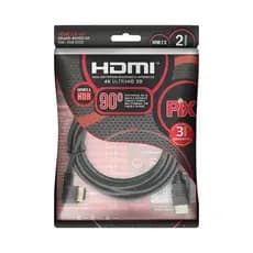 Cabo Hdmi 4k 2.0 Ultra Hd 3D Hdr ChipSce Com Plug 90 Graus Para Pc Tv Notebook 2 Metros