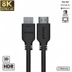 Cabo Hdmi 2.1 8K Ultra HD Com Ethernet Pcyes 28Awg 2 Metros