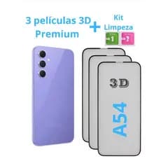 PELÍCULA SAMSUNG GALAXY A54 | 3D VIDRO PREMIUM | 3 UNIDADES