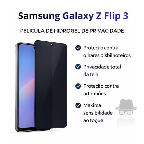 Película Privacidade Samsung Galaxy Z Flip 3 Hidrogel Privativa