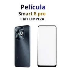 Película de Vidro 3D Para Infinix Smart 8 Pro + Kit limpeza