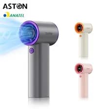 Astgn X Basike Ventilador de Mão Portátil 199 Níveis de Velocidade, Tela Digital USB Recarregável