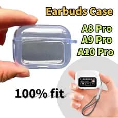 Estojo Transparente Para Fone De Ouvido TPU , Protetor De silicone , anti-Choque E Resistente A Quedas A8 Pro A9 A10 Com Layard