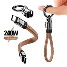 Chaveiro Portátil USB C Carregador Cabo Curto 240W 5A De Carregamento Rápido Tipo Para Telefone MacBook Android