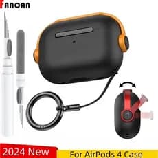 2025 Novo Para AirPods Pro 3a Geração Caso Com Bloqueio Seguro Música Fone De Ouvido Protetor Capa Kit Limpeza Apple 4