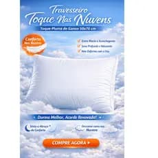 Travesseiro Toque Nas Nuvens 50x70cm Toque Pluma de Ganso Macio Confortável