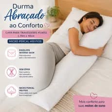Capa Para Travesseiro Xuxão Corpo Sem Ziper Capa Xuxão 1.30m x 40cm 400Fios