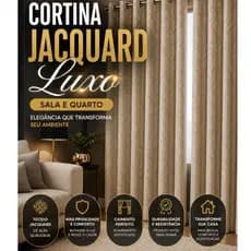 Cortina Jacquard Sala Quarto Luxo Ilhós 2m 3m 4m 5m Decoração Moderna Tecido Grosso