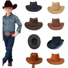 Chapéu  Cowboy  Infantil  Camurça   Country  Festas Junina 2 ate 6 Anos
