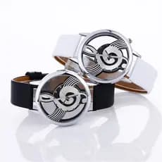 Relógio De Pulso Womans Wrist Watch Nota Musical Pintar Relógios De Senhora Em Couro