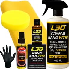 Cera Automotiva + Vitrificador Automotivo Com Aromatizante Spray Premium Aplicador e Flanela