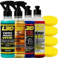 Cera Automotiva L3D / Pneu Pretinho / Shampoo Automotivo / Limpador e Higienizador APC