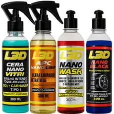 Cera Automotiva L3D Shampoo Pretinho Apc Higianizador e Limpador