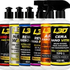 Kit Cera Automotiva Revitalizador de Plastico Polidor Higienizador Shampoo Automotivo Pretinho
