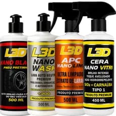 Cera Automotiva Pneu Pretinho Shampoo Automotivo  Limpador e Higienizador Apc