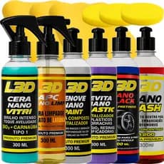 Cera Automotiva L3D + Kit de Limpeza e Polimento Completo Para Todas as Partes do Veiculo