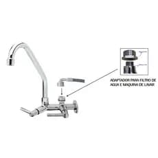 Torneira Para Cozinha De Parede Adaptador Para Filtro e Maquina De Lavar, Torneira Cromada