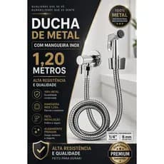 Ducha Higienica De Metal 1,20 Metros, Duchinha De Mao, Bide De Inox Para Banheiro