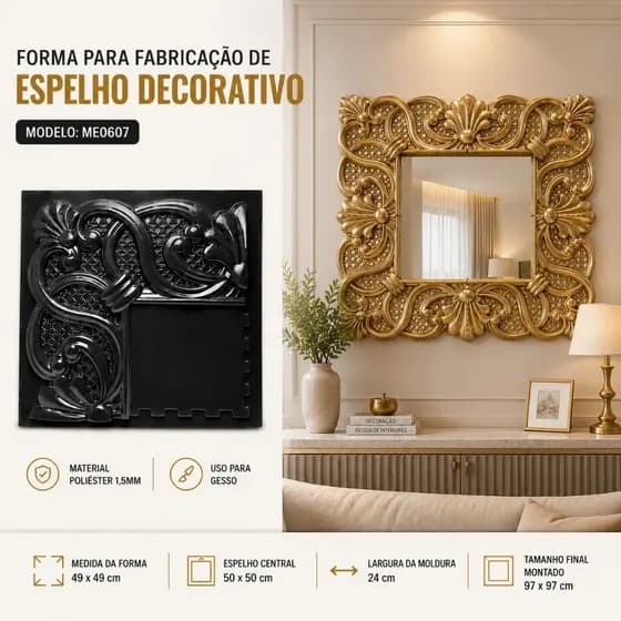 Forma Para Fabricar Molduras Espelho Decoração Parede
