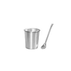 Copo 300ml de Terere Alumínio Cromado + Bomba Clássica Cromada