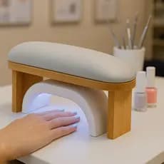 Apoio de Mão Manicure Nail Designer Madeira Natural Crua