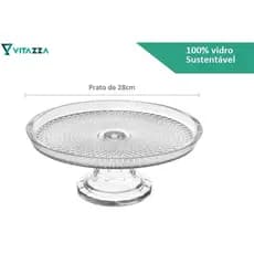 Porta Bolo Boleira De Vidro Com Pé Vitazza