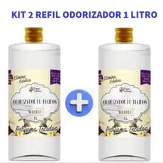 Kit 2 Refil 1 Litro Odorizador de Tecido Vanilla Tropical Aromas