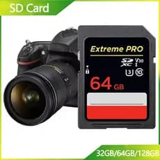 Cartão SD 16GB-128GB Classe 10 Cartão de memória Flash de alta velocidade adequado para câmeras digitais
