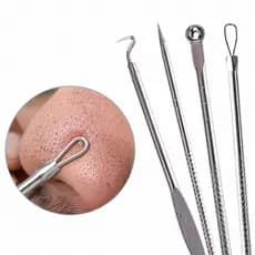 Kit Removedor De Cravos E Espinhas Em Aço Inox 4 Pçs Premium