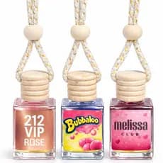 Kit 3/2/1 Aromatizador Automotivo Premium em Vidrinho em Vidro Melissa - 212 Vip Rose - Babalo