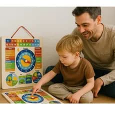 Brinquedo Educativo Calendário Didático de Rotina Hora para Crianças
