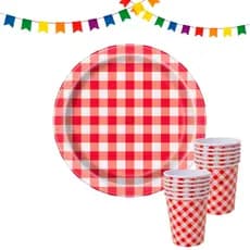 Kit Festa Junina Julina 40un Pratinho Copo Guardanapo Descartáveis Decoraçao Festa