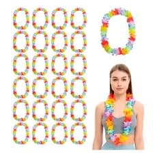 Kit C/ 24un Colar Havaiano Festa Colorido Festa Carnaval - Colares Festa - Carnaval - Halloween - Show - Eventos