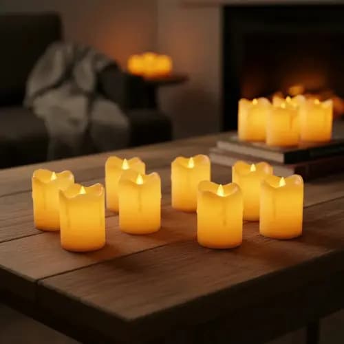 Kit Com 15 Velas Decorativas De Led Amarelas + Bateria