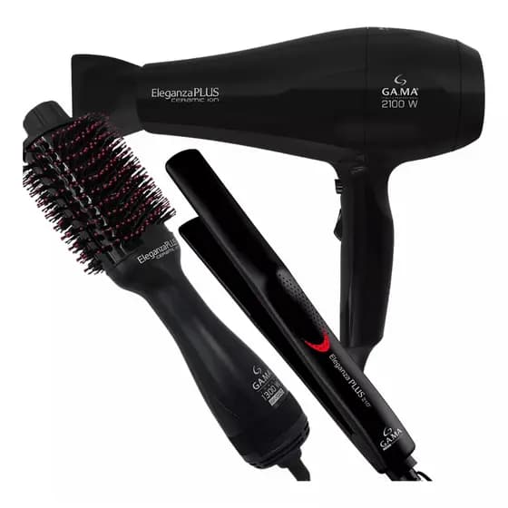 Kit Gama Eleganza Plus - Secador + Escova + Chapinha
