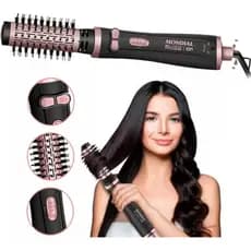 Escova Rotativa Secadora Mondial Cerâmica Com Tourmaline Íon Bivolt Rosa Black Rose 127/220v