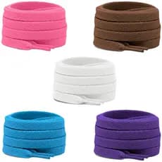 Cadarço chato 5 Pares 70cm, 90cm, 120cm e 150cm Diversas Cores Infantil e Adulto